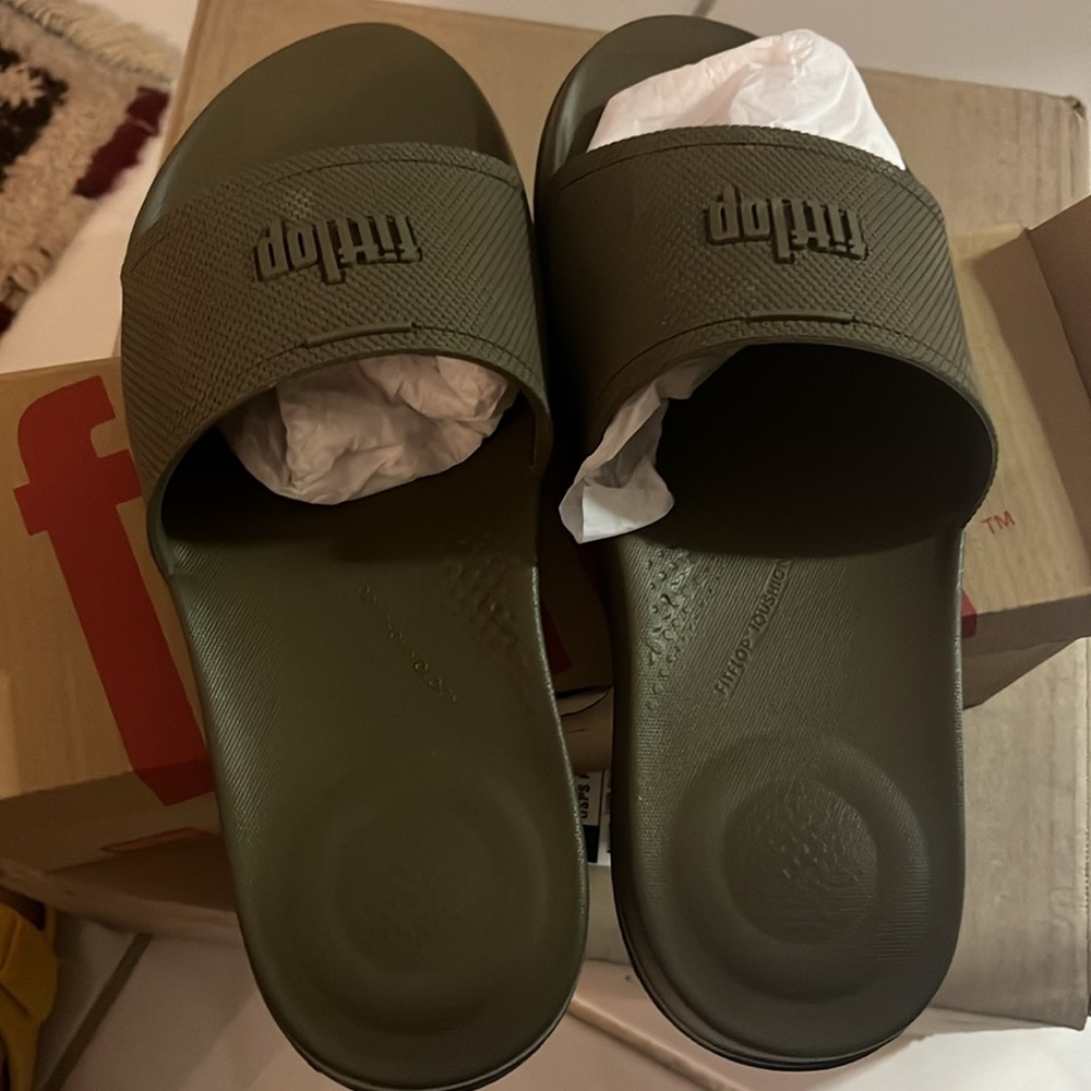 FITFLOP WOMAN SLIDES MOSS COLOR SIZE9 - Picture 4 of 6